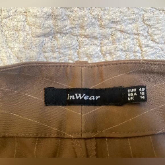 InWear Pants Cafe Latte Brown with Pinstripes, Size EU 40 - Picture 12 of 14
